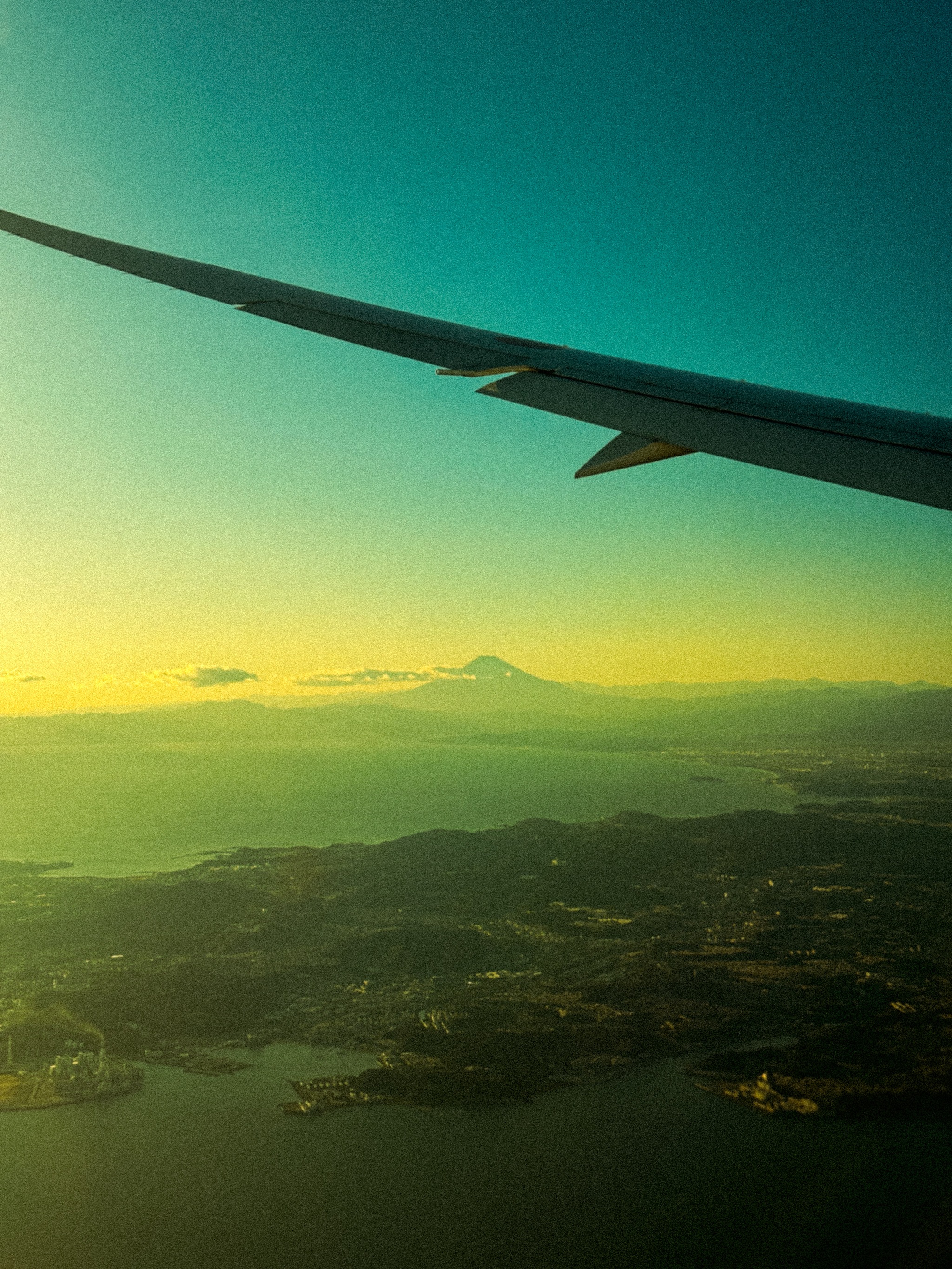 Mount Fuji seen on flight