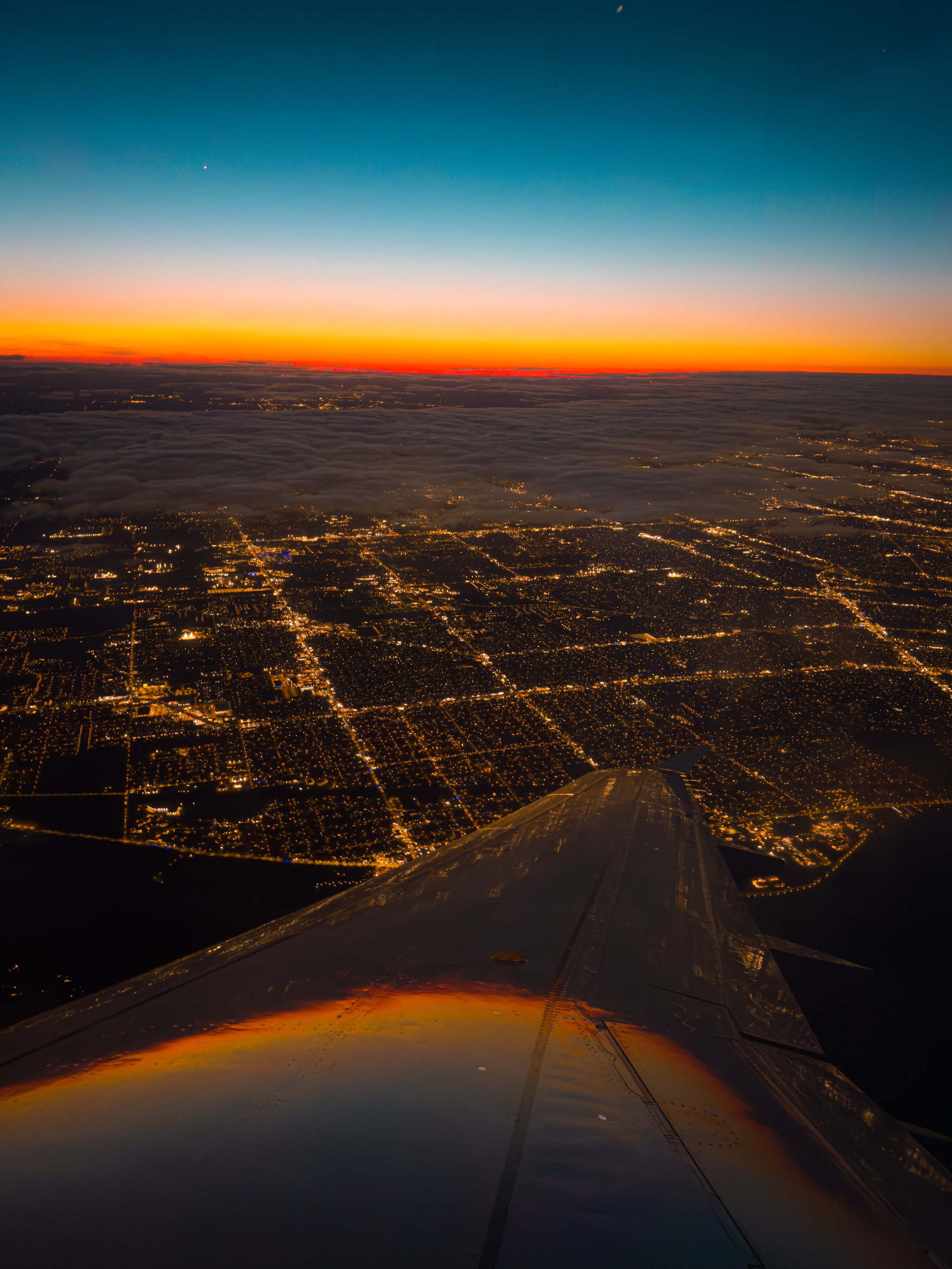 Sunset when flying to Austin from NYC